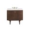 James Martin Vanities Amberly 36in Single Vanity, Mid-Century Walnut w/ 3 CM White Zeus Top 670-V36-WLT-3WZ - alternate 1